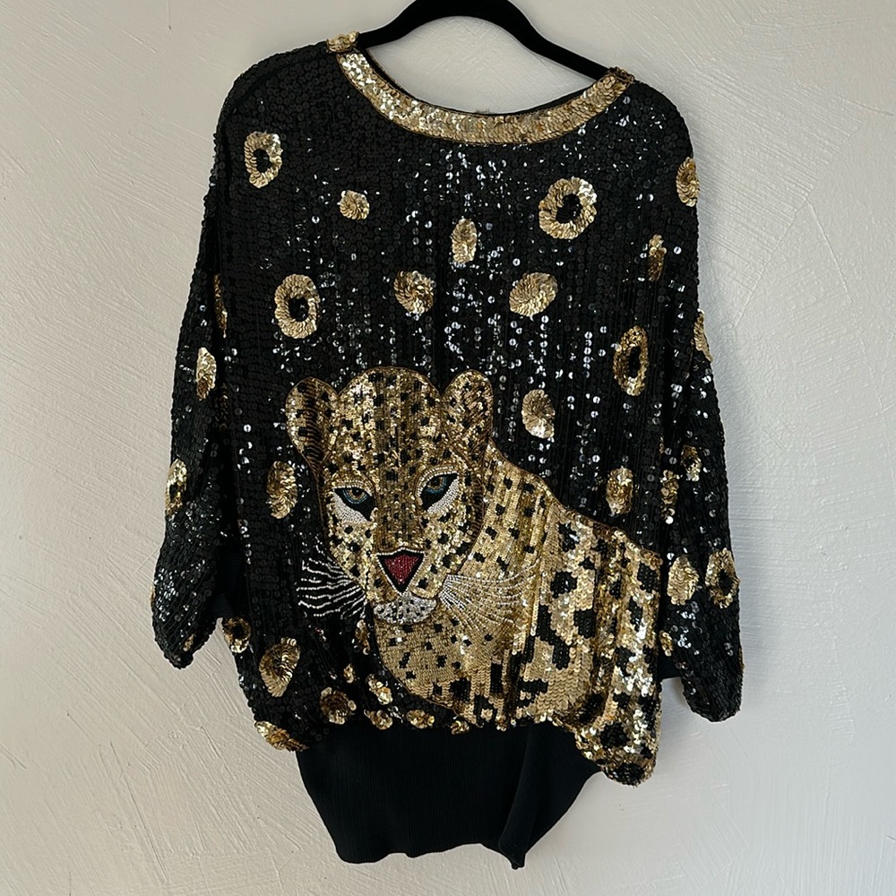 Vintage 80’s Sequin Cheetah Pullover